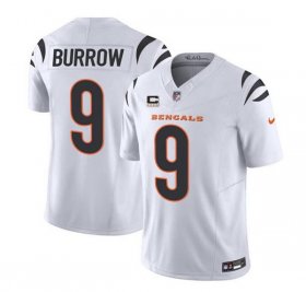 Wholesale Cheap Men\'s Cincinnati Bengals #9 Joe Burrow White 2023 F.U.S.E. With 4-Star C Patch Vapor Untouchable Limited Football Stitched Jersey