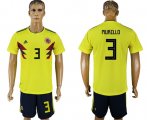 Wholesale Cheap Colombia #3 Murillo Home Soccer Country Jersey