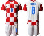 Wholesale Cheap Men 2020-2021 European Cup Croatia home red 8 Nike Soccer Jersey