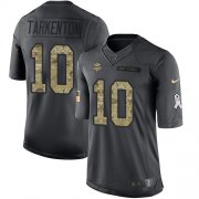 Wholesale Cheap Nike Vikings #10 Fran Tarkenton Black Men's Stitched NFL Limited 2016 Salute To Service Jersey