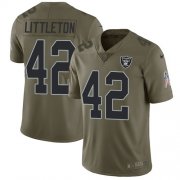 Wholesale Cheap Nike Raiders #42 Cory Littleton Olive Youth Stitched NFL Limited 2017 Salute To Service Jersey