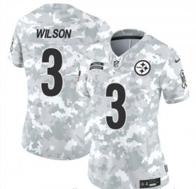 Cheap Women\'s Pittsburgh Steelers #3 Russell Wilson 2024 F.U.S.E Arctic Camo Salute To Service Limited Stitched Football Jersey(Run Small)