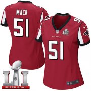 Wholesale Cheap Nike Falcons #51 Alex Mack Red Team Color Super Bowl LI 51 Women's Stitched NFL Elite Jersey