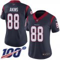 Wholesale Cheap Nike Texans #88 Jordan Akins Navy Blue Team Color Women's Stitched NFL 100th Season Vapor Untouchable Limited Jersey