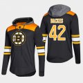 Wholesale Cheap Bruins #42 David Backes Black 2018 Pullover Platinum Hoodie