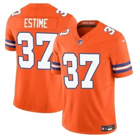 Cheap Men\'s Denver Broncos #37 Audric Estime Orange F.U.S.E. Mile High Collection 1977 Throwback Vapor Limited Football Stitched Jersey