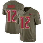 Wholesale Cheap Nike Buccaneers #12 Tom Brady Olive Youth Stitched NFL Limited 2017 Salute To Service Jersey