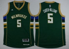 Wholesale Cheap Men\'s Milwaukee Bucks #5 Michael Carter-Williams Revolution 30 Swingman 2015-16 Green Jersey