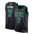 Wholesale Cheap Men's Boston Celtics #7 Jaylen Brown Black 2024 Finals Statement Edition Stitched Basketball Jersey