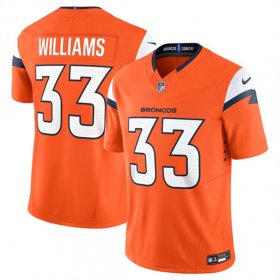 Cheap Men\'s Denver Broncos #33 Javonte Williams Orange 2024 F.U.S.E. Alternate Vapor Limited Football Stitched Jersey