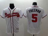 Wholesale Cheap Braves #5 Freddie Freeman White Flexbase Authentic Collection Stitched MLB Jersey