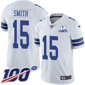 Wholesale Cheap Nike Cowboys #15 Devin Smith White Men\'s Stitched With Established In 1960 Patch NFL 100th Season Vapor Untouchable Limited Jersey