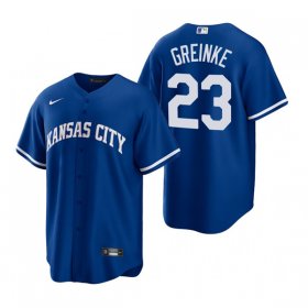 Wholesale Cheap Men\'s Kansas City Royals #23 Zack Greinke Royal Cool Base Stitched Jersey