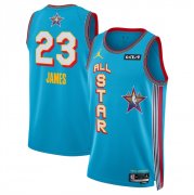 Cheap Men's 2025 All-Star #23 LeBron James Light Blue Stitched Basketball Jersey