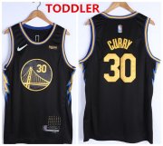 Wholesale Cheap Toddlers Golden State Warriors #30 Stephen Curry 75th Anniversary Black Stitched Basketball Jersey