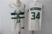 Wholesale Cheap Nike Bucks #34 Giannis Antetokounmpo Cream City Edition Swingman Jersey