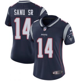 Wholesale Cheap Nike Patriots #14 Mohamed Sanu Sr Navy Blue Team Color Women\'s Stitched NFL Vapor Untouchable Limited Jersey