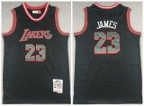 Wholesale Cheap Men's Black Los Angeles Lakers #23 LeBron James 2018-19 Mitchell & Ness Hardwood Classics Stitched Jersey