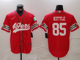 Men\'s San Francisco 49ers #85 George Kittle Red Mexico Cool Base Stitched Baseball Jersey