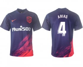 Wholesale Cheap Men 2021-2022 Club Atletico Madrid away aaa version purple 4 Soccer Jersey