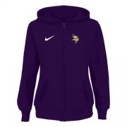 Wholesale Cheap Women's Minnesota Vikings Stadium Rally Full Zip Hoodie Purple