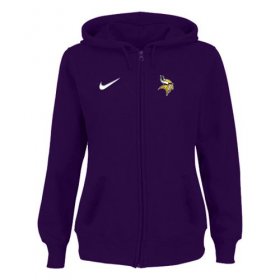 Wholesale Cheap Women\'s Minnesota Vikings Stadium Rally Full Zip Hoodie Purple