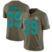 Wholesale Cheap Nike Dolphins #39 Larry Csonka Olive Youth Stitched NFL Limited 2017 Salute to Service Jersey