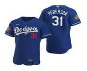 Wholesale Cheap Men's Los Angeles Dodgers #31 Joc Pederson Royal 2020 World Series Authentic Flex Nike Jersey