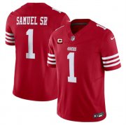 Men's San Francisco 49ers #1 Deebo Samuel SR Red 2024 F.U.S.E. With 2-Star C Patch Vapor Untouchable Limited Football Stitched Jersey