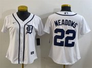 Cheap Women's Detroit Tigers #22 Parker Meadows White Cool Base Stitched Baseball Jersey(Run Small)