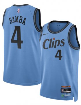 Cheap Men\'s Los Angeles Clippers #4 Mo Bamba Light Blue 2024-25 CityEdition Stitched Jersey