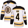 Wholesale Cheap Adidas Bruins #4 Bobby Orr White Road Authentic Stanley Cup Final Bound Stitched NHL Jersey