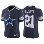 Wholesale Cheap Dallas Cowboys #21 Ezekiel Elliott Navy Blue Men's Nike Big Team Logo Vapor Limited NFL Jersey