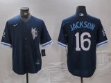 Cheap Men's Kansas City Royals #16 Bo Jackson Navy City Connect Cool Base Stitched Jersey