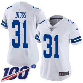 Wholesale Cheap Nike Cowboys #31 Trevon Diggs White Women\'s Stitched NFL 100th Season Vapor Untouchable Limited Jersey