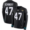 Wholesale Cheap Nike Jaguars #47 Joe Schobert Black Team Color Youth Stitched NFL Limited Therma Long Sleeve Jersey