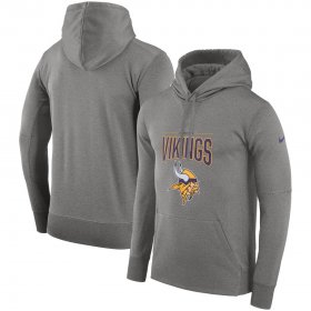 Wholesale Cheap Minnesota Vikings Nike Sideline Property of Performance Pullover Hoodie Gray