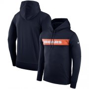 Wholesale Cheap Men's Chicago Bears Nike Navy Sideline Team Performance Pullover Hoodie