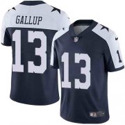 Wholesale Cheap Nike Men's Dallas Cowboys 13 Michael Gallup Navy Throwback Vapor Untouchable Limited Jersey