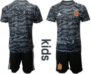 Wholesale Cheap Spain Blank Black Goalkeeper Kid Soccer Country Jersey