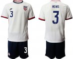 Wholesale Cheap Men 2020-2021 Season National team United States home white 3 Soccer Jersey