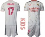 Wholesale Cheap Youth 2021-2022 Club Real Madrid home white 17 Adidas Soccer Jersey