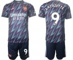 Wholesale Cheap Men 2021-2022 Club Arsenal away blue 9 Soccer Jersey