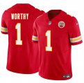 Cheap Youth Kansas City Chiefs #1 Xavier Worthy White 2024 Draft F.U.S.E. Vapor Untouchable Limited Football Stitched Jersey