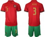 Wholesale Cheap Men 2020-2021 European Cup Portugal home red 3 Nike Soccer Jersey