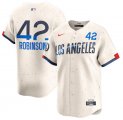 Cheap Men's Brooklyn Dodgers #42 Jackie Robinson Cream 2024 City Connect Limited Stitched Baseball Jersey