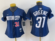 Cheap Women's Detroit Tigers #31 Riley Greene 2024 Navy City Connect Cool Base Limited Stitched Jerseys