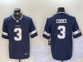 Men\'s Dallas Cowboys #3 Brandin Cooks Navy Vapor Untouchable Limited Stitched Football Jersey