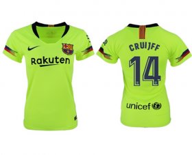 Wholesale Cheap Women\'s Barcelona #14 Cruijff Away Soccer Club Jersey