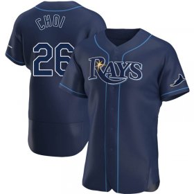 Wholesale Cheap Men\'s Tampa Bay Rays #26 Ji-Man Choi Navy Alternate Nike Jersey